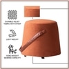 Hoist Collection Pouf With Faux Leather Strap in Tan Color