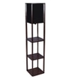 Brown Square Floor Lamp with Black Shade
