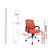 Smart Ergonomic Chair With Breathable Orange Mesh Fabric