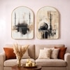 Islamic Mecca Medina Wall Art Painting Set of 2 Gold Frame 16 x 24 Inch