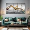 The Castle Decor Abstract Wall Painting Wooden Framed 27x48 Inch for Living Room (Style 8)
