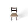 Newport wood Dining Chair in Beige Mossy Fabric Cushioning with DARK WALNUT FINISH