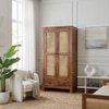 Bravon Solid Wood 2 Door Wrardrobe in Rustic Teak Finish