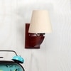 Devansh Solid Wood Electric Wall Light in off-white Colour with off-white Shade Count of 1 Light