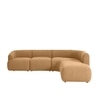 Zenliving Wood Left Aligned 3-Seater With Upholstery Non Storage Sofa In Brown Colour