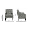 Lark Printed Canvas Geometry Fabric Lounge Chair inGreen Colour