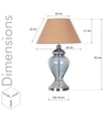 Syracuse Blue Glass Table Lamp With White Beige Cotton Shade