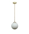 Orb Single Glass Pendant Light -  Frosted White & Shine Brass