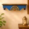Multishade Colour Solid Wood Handcarved Saranga Floating Wall Shelf with distres finish by DisooFashions