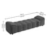 Venza Velvet 2 Seater Ottoman Bench in Dark Grey Color