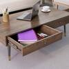 Hexa Engineered Wood Coffee Table With 2 Drawers In Flower Wenge