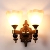 Eliante Modern Wall Lights Mild Steel & Glass Material Antique & Gold, White Finish