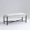 Mist X Frame Metal Bench in White Finish