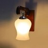Devansh Solid Wood Electric Wall Light in Brown Colour with White Shade Count of 1 Light