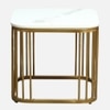 Metallive Square Metal Nesting Coffee Table Set Gold Finish White Porcelain Top Set Of 2