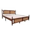 Neeta Solid Mango Wood Queen Size Bed With Rattan Cane Desgined In Natural Teak Finish