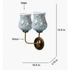 Devansh Metal Electric Wall Light in Gold Colour with Multicolor Shade Count of 2 Lights