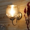 Devansh Steel Electric Wall Light in Steel Colour with Lavender Shade Count of 1 Light