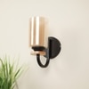 Eliante Modern Wall Lights Mild Steel, Wood, Glass & Glass Material Brown, Gold & Golden Finish