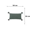 Moss Knit Wreath Green Cotton Knitted Decorative Cushion Cover 12 x 20 Inches