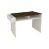 Ariana Study Desk with Shelves and Covered Storage cum Wire Extension Box in Ivory Coffee Walnut Colour
