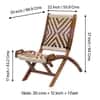 NatWest Sheesham Wood Vintage Balcony Chair in Multi Colour Chindi and White Rope Canning