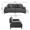 Cresto Velvet 2 Seater Sofa in Dark Grey Color