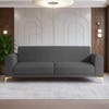 Veniza Velvet 3 Seater Sofa In Dark Grey Colour