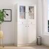 Hexa Engineered Wood Bookshelf Multipurpose Storage Rack in Frosty White Colour