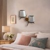 Devansh Metal Electric Wall Light in Gold Colour with White & Black Shade Count of 2 Lights