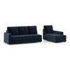 Apollo Sofa (Colour : Cobalt, Cushion : Soft, Back Type : High Back, Seating Capacity : Right Aligned 3 Seater + Right Aligned Chaise + Ottoman)