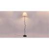 Raina White Natural Fiber Floor Lamp with Black Iron Base