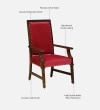 Pury Sheesham Wood Armchair In Provincial Teak Finish