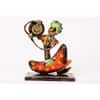 Desert Art Metal Handpainted Red Tabla Musician Showpiece