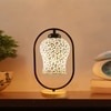 Devansh Multicolor Glass Wooden & Iron  Table Lamp -17 Inch Height  -Ae
