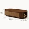 Tavia Oval Sheesham Wood and Cane Coffee Table in Walnut Finish