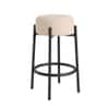 Doe Buck Modern Beige Upholstered Counter Height Bar Stool with Black Metal Frame