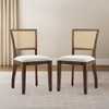 Reed Cane Chair Set Of 2 In Finish Danish Walnut And Colour Azco Grey Floral
