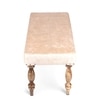Cairo Sheesham Wood Accent 3+1+1 Seater Bench Set With 2 Stools In Beige Sparkle Velvet