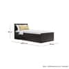 Hexa Engineered Wood Modern Single Bed With Headboard With Storage In Flower Wenge