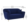 Rivo Velvet 2 Seater Sofa in Navy Blue Color