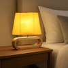 Devansh Yellow Cotton Table Lamp With  Wood Natural Base -6