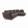 Aria 4 Seater L Shaped Corner Sofa Right Facing Chaise Brown
