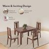 Martha Solid Wood Dining Chair Set Of 2 In Teak Finish