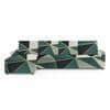 Left Aligned 3 Seater Left Aligned Chaise Green Triangles Sofa Cover