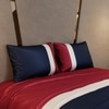 Stoa Paris 300TC UltrSatin Super King Bedsheet with 2 Pillow Covers Satin Super Navy, Red White