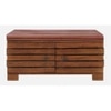 Liliana Shoe Rack With Seating In Honey Oak Finish