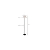 Moana White Natural Fiber Floor Lamp with Black Iron Base