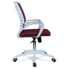Mmarveal Mid Back Ergonomic Chair in Maroon Colour