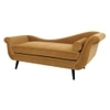 Kabera Velvet Chaise Launger in Yellow Colour